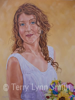 Bridal Portrait Gina Oil Painting by Terry Lynn Smith, Artist Richmond, VA