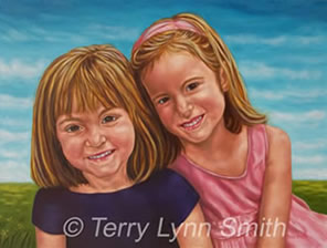 The Feigi Sisters Oil Painting by Terry Lynn Smith, Artist Richmond, VA