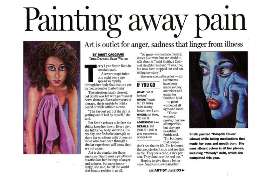 2005 Richmond Time Dispatch Article, Painting Away The Pain, Terry Lynn Smith Part 2