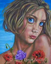 Innocent Allure, Big Eyes Oil Painting by Terry Lynn Smith, Artist Richmond, VA