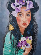 Calla Lily, Big Eyes Oil Painting by Terry Lynn Smith, Artist Richmond, VA